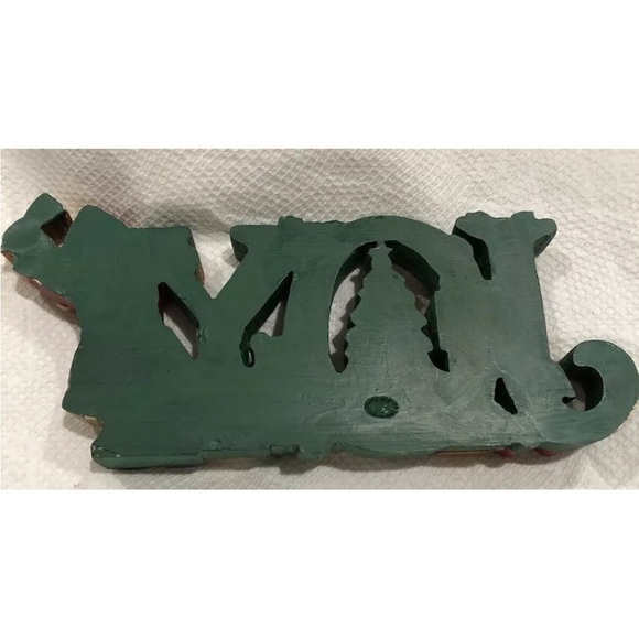 Vintage Kurt Adler carved Christmas " Joy" Sign In Box - Picture 5 of 13